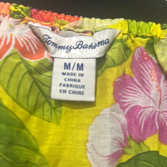 Tommy Bahama Floral Tie-Front Blouse – Pink & Orange |  Flowy Boho Top Size M - Picture 10 of 11